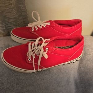 Vans "Off The Wall" Red Canvas Sneakers 13